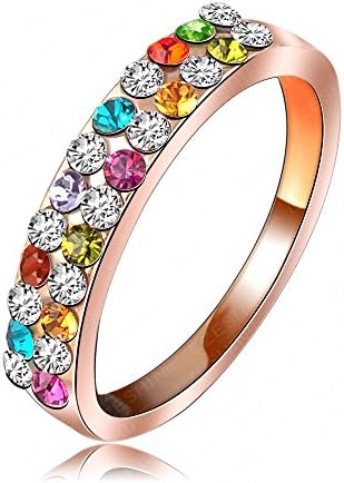 Salinla Jewelry Women Jewelry ring Rose Gold/Gpld Plated Austria Crystal Engagement ring Ri-HQ1069