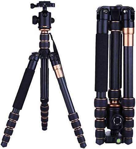 Pantan Q9S Professional Photography Portable Aluminum Ball Head Tripod To Monopod For Canon Nikon Sony DSLR Camera, Max Height 57 Inches, Max Load 13 Lbs, Free Carrying Bag Included