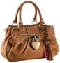 Betsey Johnson Heart Of Gold Medium Satchel,Camel,one size
