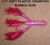 3.5 Soft Plastic Crawfish - Bubble Gum (10 Pack) Various tail colors