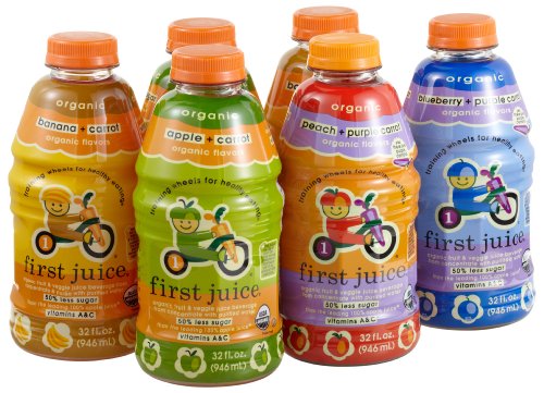 First Juice Organic Fruit & Veggie Variety Pack, 32-Ounce Bottles (Pack of 6)