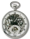 Rapport of London Chrome Plated Open Face Pocket Watch with Skeletonized Movement