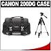 Canon 200DG Digital SLR Camera Case Gadget Bag + Tripod Accessory Kit for EOS 7D, 5D, 60D, 50D, Rebel T3, T3i, T2i, T1i, XS