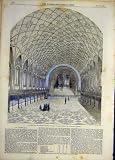 1856 ST JAMES'S HALL JONES ARCHITECT BUILDING PRINT