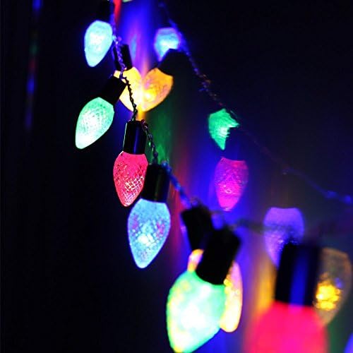Nascco 30 Led Cone Battery Operated String Lights Outdoor Decorative Lights for Christmas Wedding Party (Multi Color)