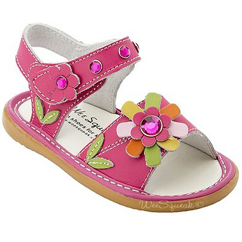 Wee Squeak Baby Toddler Girl Shoes Hot Pink Crystal Sandals 3-12