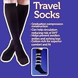 Graduation Compression Black Travel Flight Socks SIZE 4-7 MEDIUM