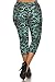Leggings Depot Women's Popular PLUS Teal Swirl Capri Cropped Printed Leggings
