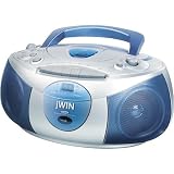 Jwin JXCD462DS Portable Dual Voltage CD Boombox with Cassette Playback and AM/FM