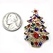 Soulbreezecollection Christmas Tree Brooch Pin Colorful Lights & Ornaments Christmas Jewelry