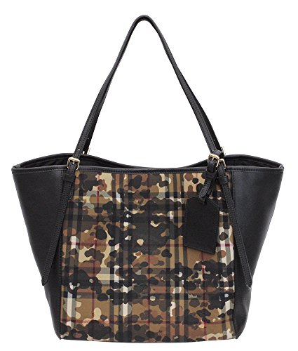 (バーバリー)BURBERRY トートバッグ スモールカンター ホースフェリーチェック カモフラージュ 3997077-HONEY/BLACK [並行輸入品] 画像