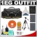 Canon 1EG Digital SLR Camera Case Gadget Bag + Tripod + BP-511a Battery + Accessory Kit for EOS 50D, 40D, 30D & 5D