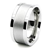10mm Satin Finished Center Stainless Steel Band (Sizes 8-12 )
