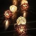 Letsun Globe Rattan Ball String Lights, 7.5feet 20 LED Warm White Fairy Lights, White and Brown, Battery-Operated, for Indoor,Bedroom,Curtain,Fairy Garden,Home,Wedding,Holiday,Christmas Tree,Party