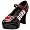 Funtasma by Pleaser Women's Halloween QUEEN-55,Black-White-Red Patent,6 M