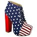 34Y Womens Concealed Platform Lace Up Ladies Block Heel Shoes Boots