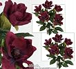 TWO 2' Magnolia Artificial Silk Flower Bushes (Burgundy) for Home, Garden and Decoration