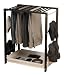 Wood Pant Rack made of Beautiful honey finished wood. Holds 12 pair pants with side racks Side holding 4pair. Features a removable basket.