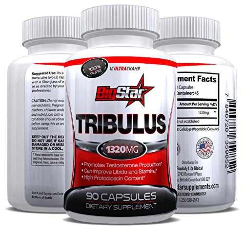 Tribulus Terrestris - 1000MG Maximum Strength - Increases Testosterone Production & Can Improve Your Libido and Stamina with NO Side Effects - 95% Steroidal Saponins, 80% Protodioscin - A Powerful Body Building Supplement - Order Risk Free Today with