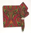 Durable Hand Woven 100% Cotton Silk Screen Print Red Floral Napkins 22x22 Inches Set of 12