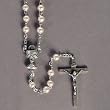 First Communion Rosaries with 5mm Imitation Pearl Beads and 16.5mm Chain