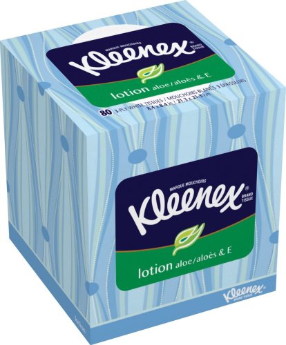 Kleenex with Lotion Aloe/aloes & E, 80-Count Boxes (Pack of 27)