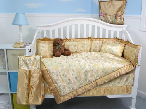 Golden Asian Silky Baby Crib Nursery Bedding Set 10pcs product image