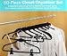 60 Piece Closet Organizer Set - Velvet Lined Clother Hangers
