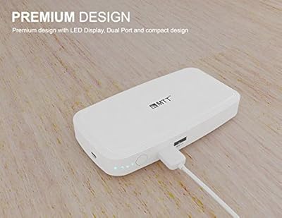 MTT Airpower 13i High Capacity Dual USB Output 13000 mAH Powerbank (White)