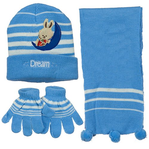 Toddler Dream Knit Hat Gloves and Scarf Set - Light Blue W20S21E