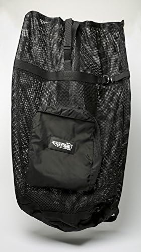 Mesh Backpack Scuba Diving Gear Black Dive Bag Snorkeling Mask Drawstring Travel Outdoors Duffel Beach Water Fins Swim