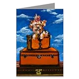 Yorkshire Terrier on Vintage Louis Vuitton Luggage Notecard Set