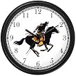 Horse and Rider of the Pony Express Horse Wall Clock by WatchBuddy Timepieces (Hunter Green Frame)
