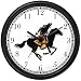 Horse and Rider of the Pony Express Horse Wall Clock by WatchBuddy Timepieces (Hunter Green Frame)
