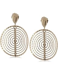14k Italian Yellow Gold Cutout Circle Dangle Earrings