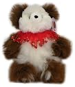 Alpaca Bear. Genuine Multi Colored Alpaca Teddy Bear With Red Roses Collar. 14 Inches high.