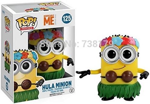 4" Cute Funko POP Despicable me Hula Minion and Fire Alarm Minion PVC Figure Doll With Box Gift For Children (Style 1)