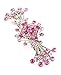 Women's Rhinestone Metal Hair Barrette Clip Hair Pin Antique Silver IMB2150