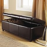 Review SmartBargains  / Lorraine Black Leather Storage Bench
