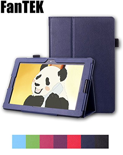 FanTEK Lenovo IdeaTab A10-70 A7600 10-Inch Case - PU Leather Multi-Angle Stand Magnetic Smart Cover (Dark Blue)