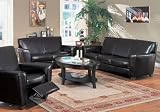 Retro Style Bycast Leather Match Sofa Loveseat Recliner