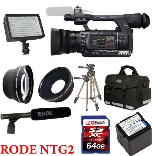 Panasonic AG-AC130 Camcorder + Rode NTG2 Mic + XLR Cable + Panasonic Battery Pack + 64GB + 0.45X Wide Angle Lens + 2x Telephoto Lens + Case + Tripod + Led Light Panasonic AG-AC130 Camcorder + Rode NTG2 Mic + XLR Cable + Panasonic Battery Pack + 64GB + 0.45X Wide Angle Lens + 2x Telephoto Lens + Case + Tripod + Led Light