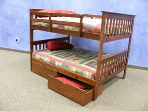 Full over Full Mission Bunk Bed with Drawers in Espresso from DONCO