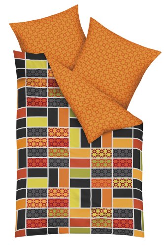 Kaeppel G-101926-19D3-VAMH Bettw&auml;sche 2-teilig Crossroads 155 x 220 cm Satin, Farbe anthrazit