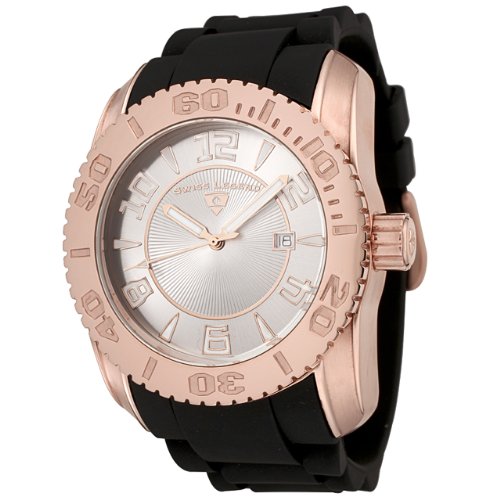 Swiss Legend Men's 20068-RG-02S Commander Collection Rose Gold Ion-Plated Silver Dial Watch