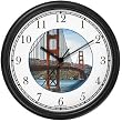 Golden Gate Bridge - San Francisco, California - Famous Landmarks Wall Clock by WatchBuddy Timepieces (Black Frame)