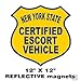 Designer Signs - Certified Escort Vehicle Sign - Choose a Pilot Car Magnet or a Long Term Outdoor Decal