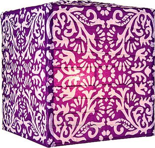 Plum Purple Block Printed Paper Lantern