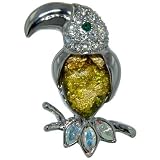 Pugster Silver Tone To Bird Rhinestone Animal Pin Brooch