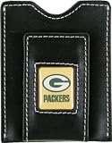 Green Bay Packers Black Leather Money Clip & Card Case